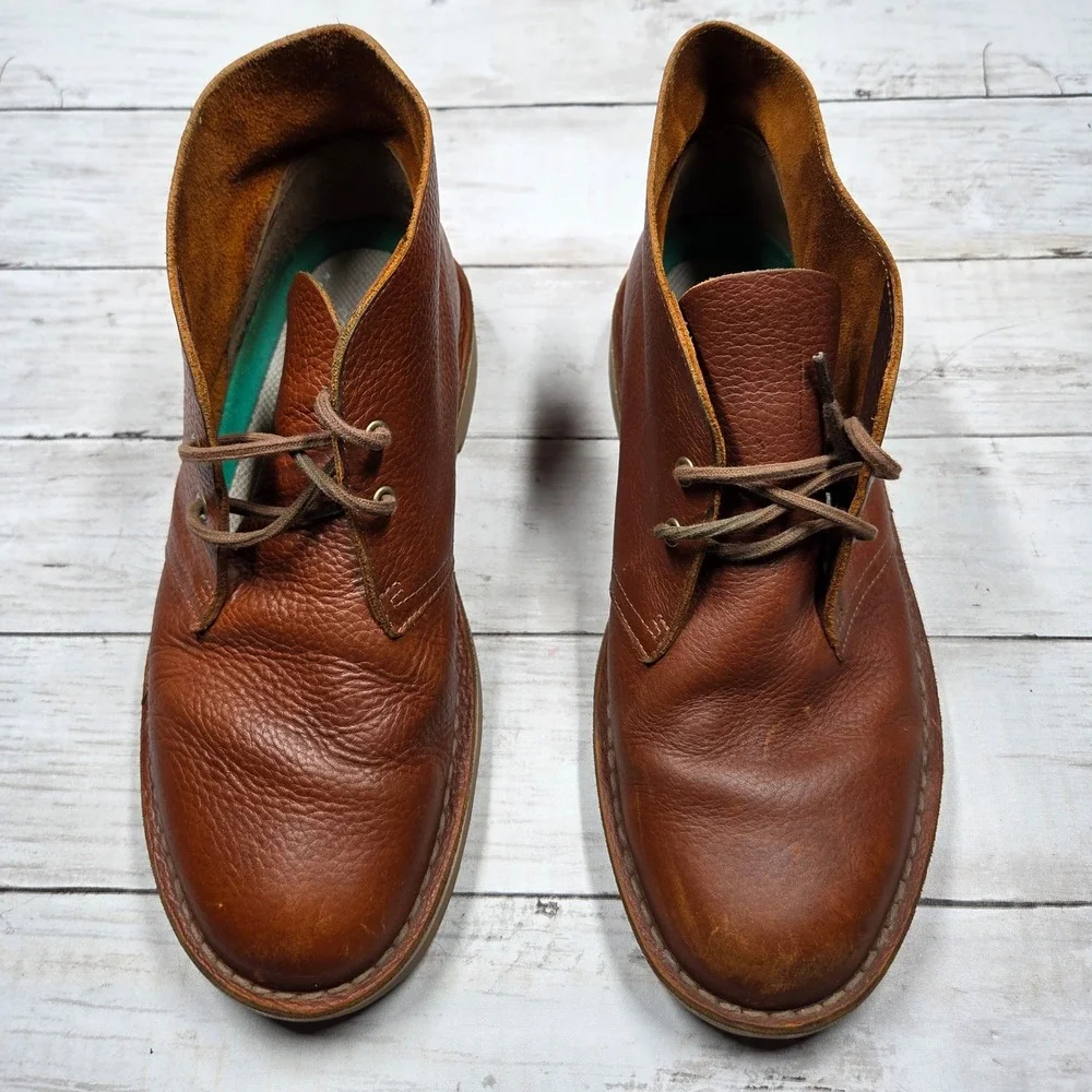 Clarks Desert Boot Chukka Leather Mens 9.5 Brown Comfort